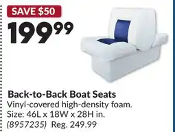 Princess Auto Back-to-Back Boat Seats offer