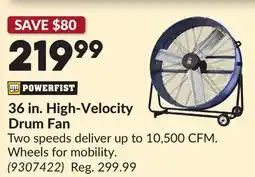 Princess Auto 36 in. High-Velocity Drum Fan offer