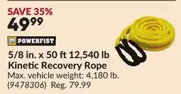 Princess Auto 5/8 in. x 50 ft12,540 lb Kinetic Recovery Rope offer