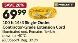 Princess Auto 100 ft14/3 Single-Outlet Contractor-Grade Extension Cord offer