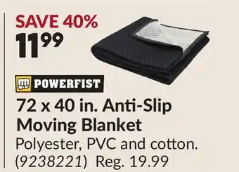 Princess Auto 72 x 40 in. Anti-Slip Moving Blanket offer