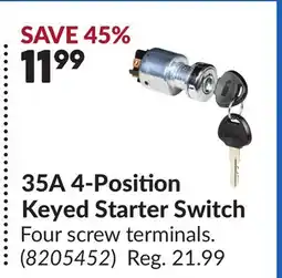 Princess Auto 35A 4-Position Keyed Starter Switch offer