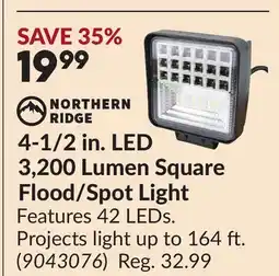 Princess Auto 4-1/2 in. LED 3,200 Lumen Square Flood/Spot Light offer