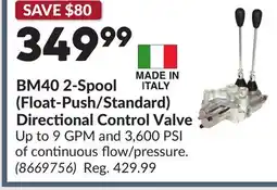 Princess Auto BM40 2-Spool (Float-Push/Standard) Directional Control Valve offer