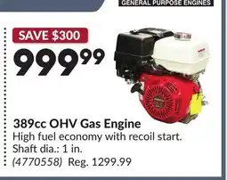 Princess Auto 389cc OHV Gas Engine offer