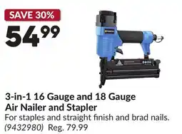 Princess Auto 3-in-1 16 Gauge and 18 Gauge Air Nailer and Stapler offer