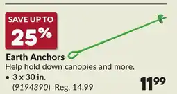 Princess Auto Earth Anchors 3 x 30 in offer