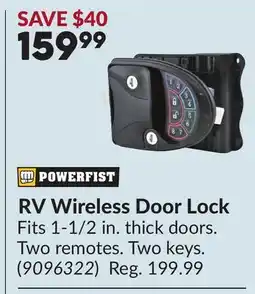 Princess Auto RV Wireless Door Lock offer