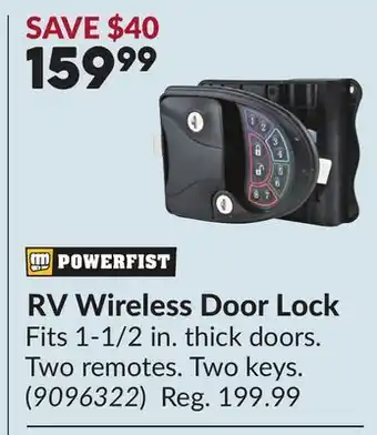 Princess Auto RV Wireless Door Lock offer