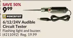 Princess Auto 6/12/24V Audible Circuit Tester offer