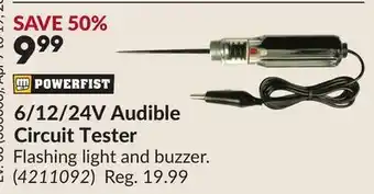 Princess Auto 6/12/24V Audible Circuit Tester offer