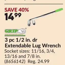 Princess Auto 3 pc 1/2 in. dr Extendable Lug Wrench offer