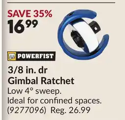 Princess Auto 3/8 in. dr Gimbal Ratchet offer