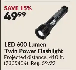 Princess Auto LED 600 Lumen Twin Power Flashlight offer