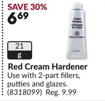 Princess Auto Red Cream Hardener offer