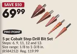 Princess Auto 5 pc Cobalt Step Drill Bit Set offer