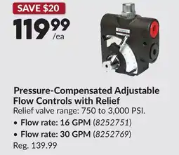 Princess Auto Pressure-Compensated Adjustable Flow Controls with Relief offer