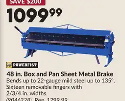 Princess Auto 48 in. Box and Pan Sheet Metal Brake offer
