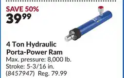 Princess Auto 4 Ton Hydraulic Porta-Power Ram offer