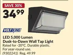 Princess Auto LED 5,000 Lumen Dusk-to-Dawn Wall Tap Light offer