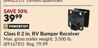 Princess Auto Class II 2 in. RV Bumper Receiver offer