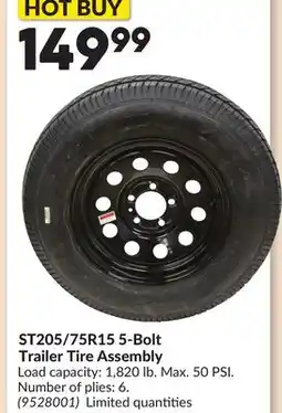 Princess Auto ST205/75R15 5-Bolt Trailer Tire Assembly offer