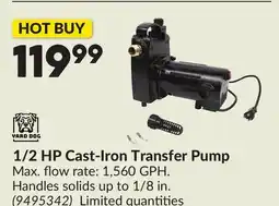Princess Auto 1/2 HP Cast-Iron Transfer Pump offer
