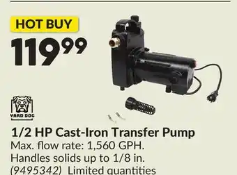 Princess Auto 1/2 HP Cast-Iron Transfer Pump offer