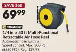 Princess Auto 1/4 in. x 50 ftMulti-Functional Retractable Air Hose Reel offer