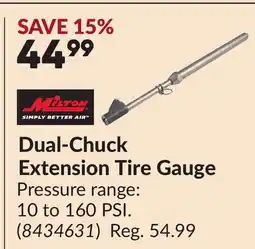Princess Auto Dual-Chuck Extension Tire Gauge offer