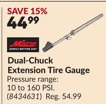 Princess Auto Dual-Chuck Extension Tire Gauge offer