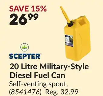 Princess Auto 20 Litre Military-Style Diesel Fuel Can offer