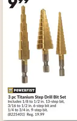 Princess Auto 3 pc Titanium Step Drill Bit Set offer