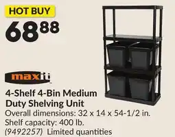 Princess Auto 4-Shelf 4-Bin Medium Duty Shelving Unit offer