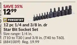 Princess Auto 12 pc 1/4 and 3/8 in. dr Star Bit Socket Set offer