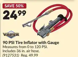 Princess Auto 90 PSI Tire Inflator with Gauge offer