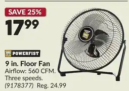 Princess Auto 9 in. Floor Fan offer