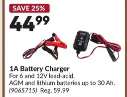Princess Auto 1A Battery Charger offer