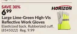 Princess Auto Large Lime-Green High-Vis Reflective Work Gloves offer