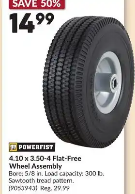 Princess Auto 4.10 x 3.50-4 Flat-Free Wheel Assembly offer