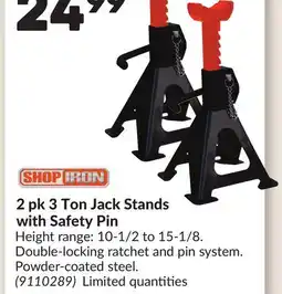 Princess Auto 2 pk 3 Ton Jack Stands with Safety Pin offer