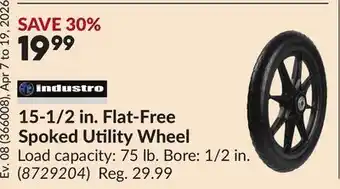 Princess Auto 15-1/2 in. Flat-Free Spoked Utility Wheel offer