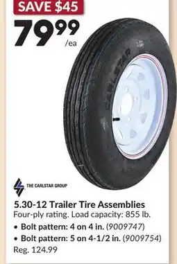 Princess Auto 5.30-12 Trailer Tire Assemblies offer