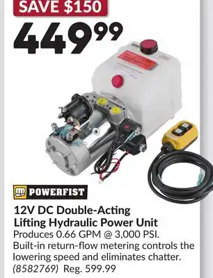 Princess Auto 12V DC Double-Acting Lifting Hydraulic Power Unit offer
