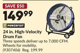 Princess Auto 24 in. High-Velocity Drum Fan offer
