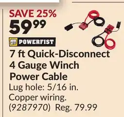Princess Auto 7 ftQuick-Disconnect 4 Gauge Winch Power Cable offer