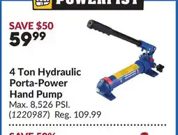 Princess Auto 4 Ton Hydraulic Porta-Power Hand Pump offer