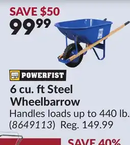 Princess Auto 6 cu. ft Steel Wheelbarrow offer