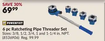 Princess Auto 6 pc Ratcheting Pipe Threader Set offer