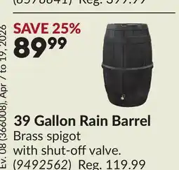 Princess Auto 39 Gallon Rain Barrel offer